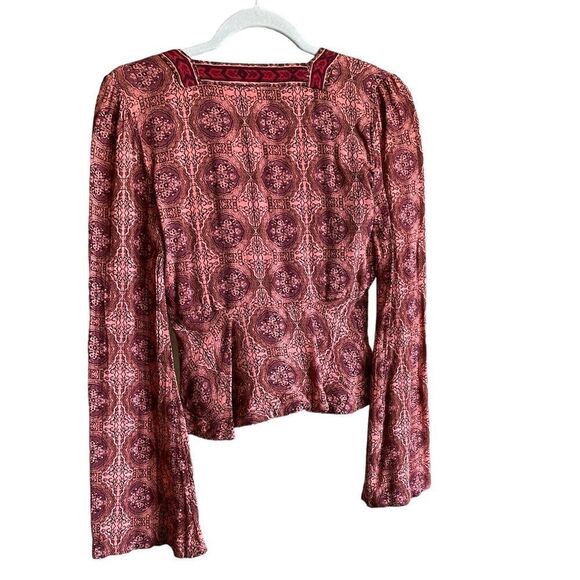 FREE PEOPLE Time of Your Life Top Coral Combo Size Small - Picture 3 of 7